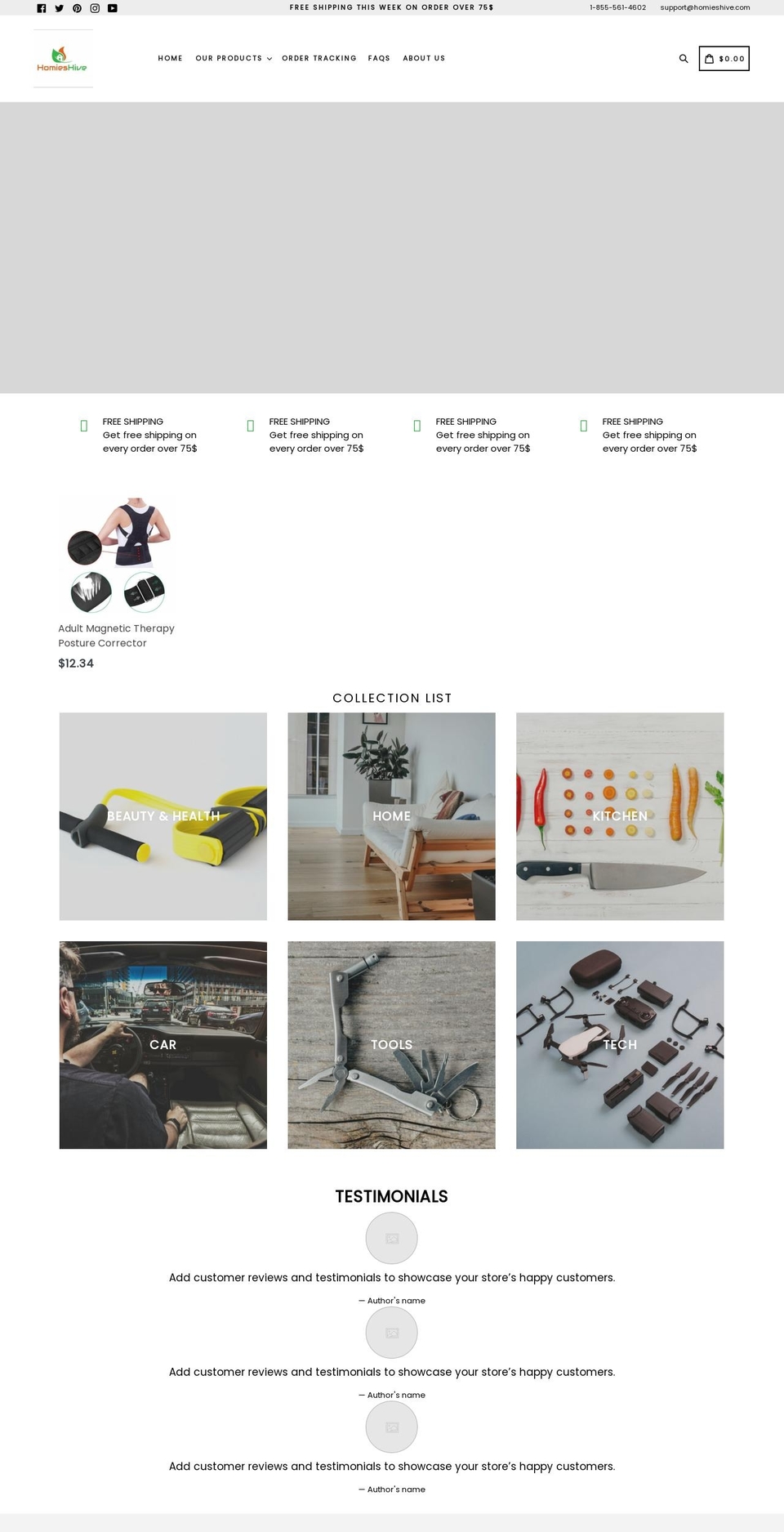 homieshive.com shopify website screenshot