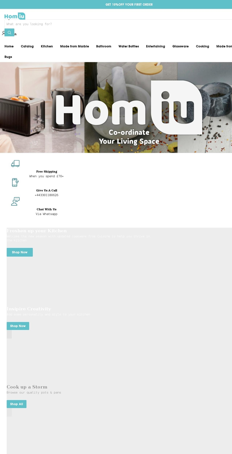 homiu.com shopify website screenshot