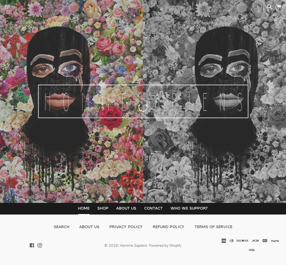 hommesapiens.com shopify website screenshot