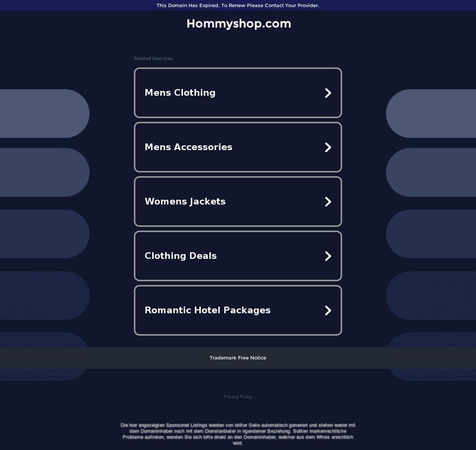 hommyshop.com — Shopify storefront screenshot