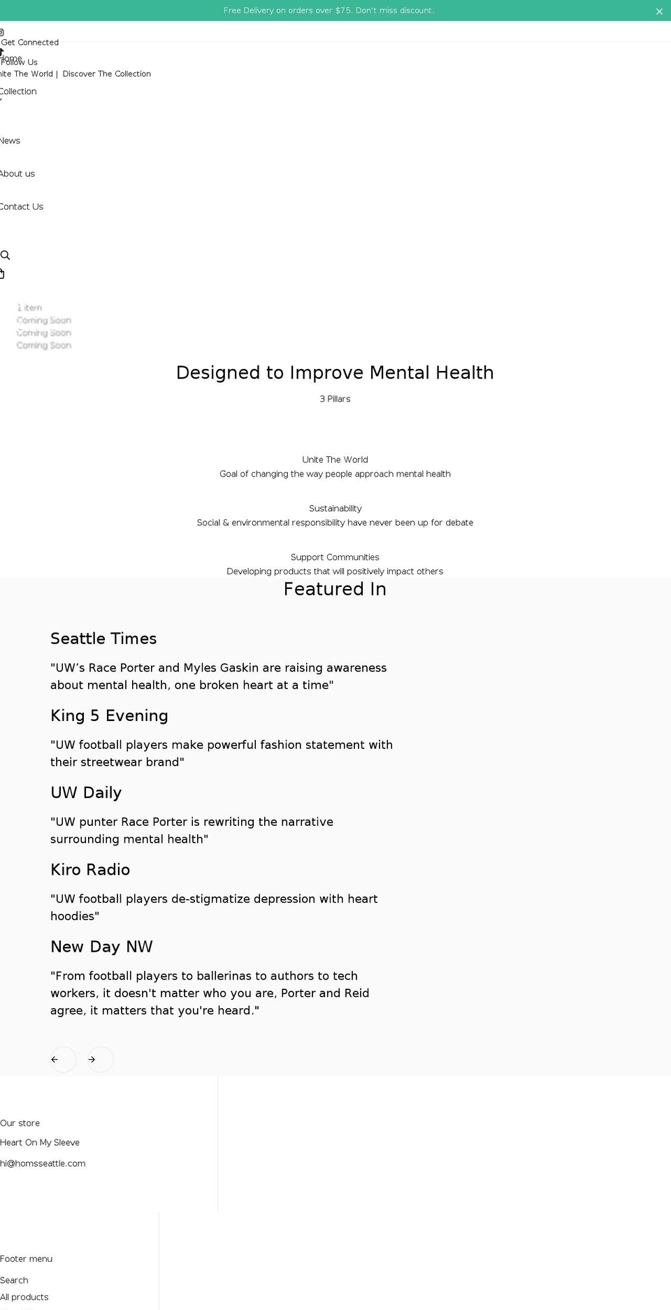 homsseattle.com shopify website screenshot