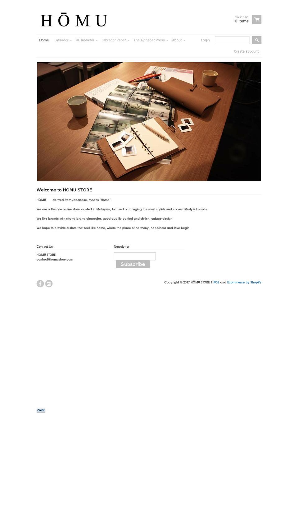 homustore.com shopify website screenshot