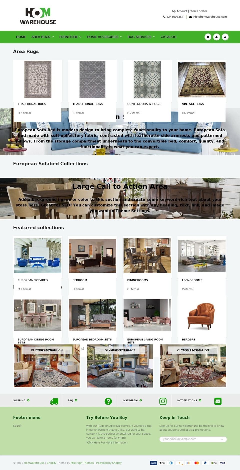 homwarehouse.com — Shopify storefront screenshot