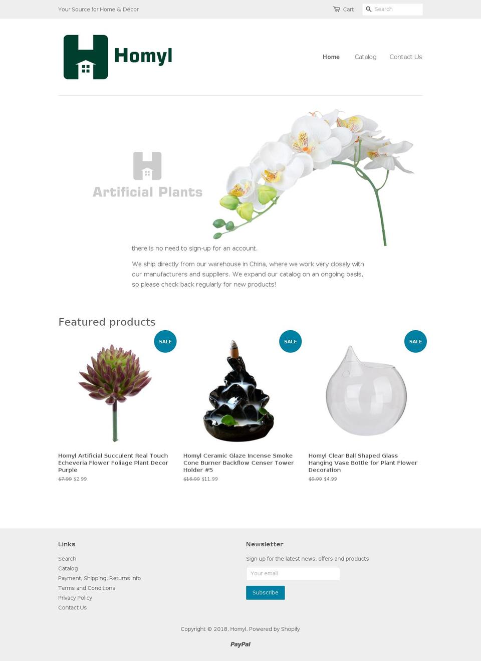 homyl.com — Shopify storefront screenshot