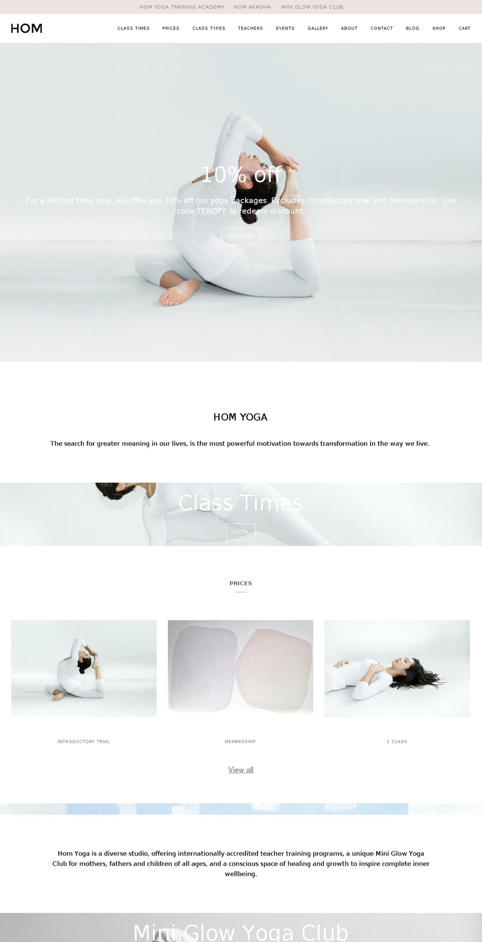 homyoga.sg shopify website screenshot