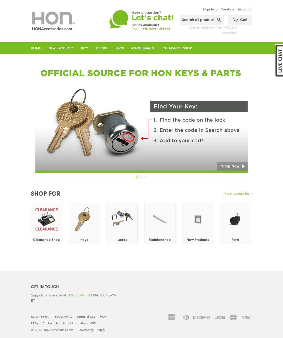 honaccessories.com shopify website screenshot