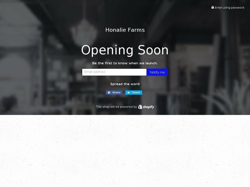 honaliefarms.com — Shopify storefront screenshot
