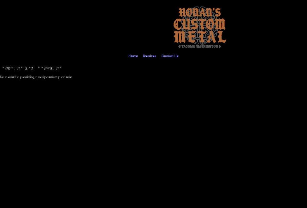 honanscustommetal.com shopify website screenshot