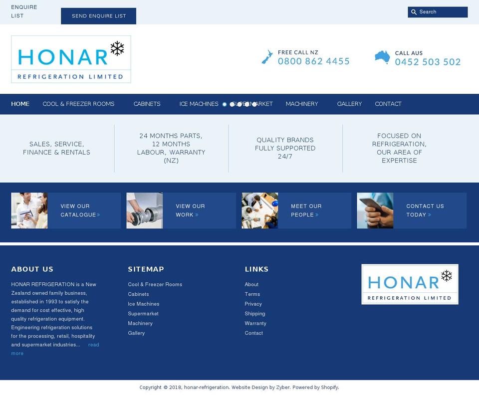 honar.co.nz shopify website screenshot