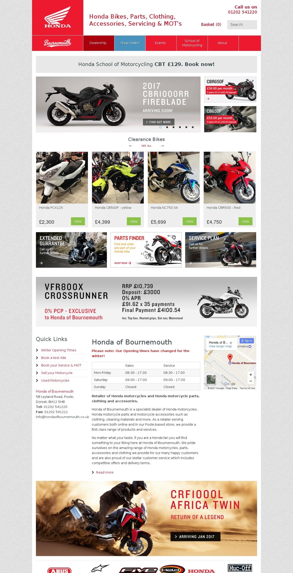 hondaofbournemouth.co.uk shopify website screenshot