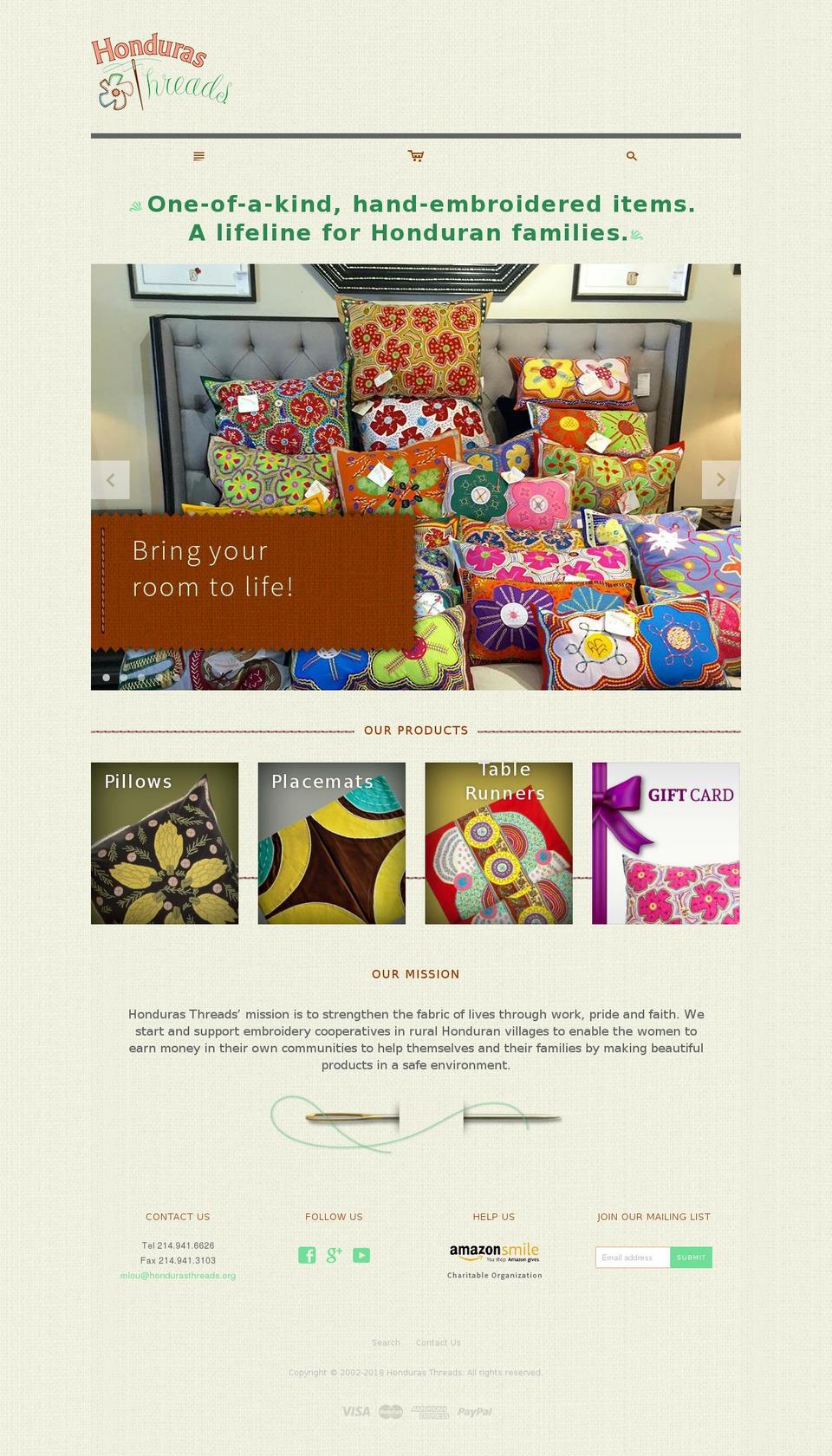 hondurasthreads.com — Shopify storefront screenshot