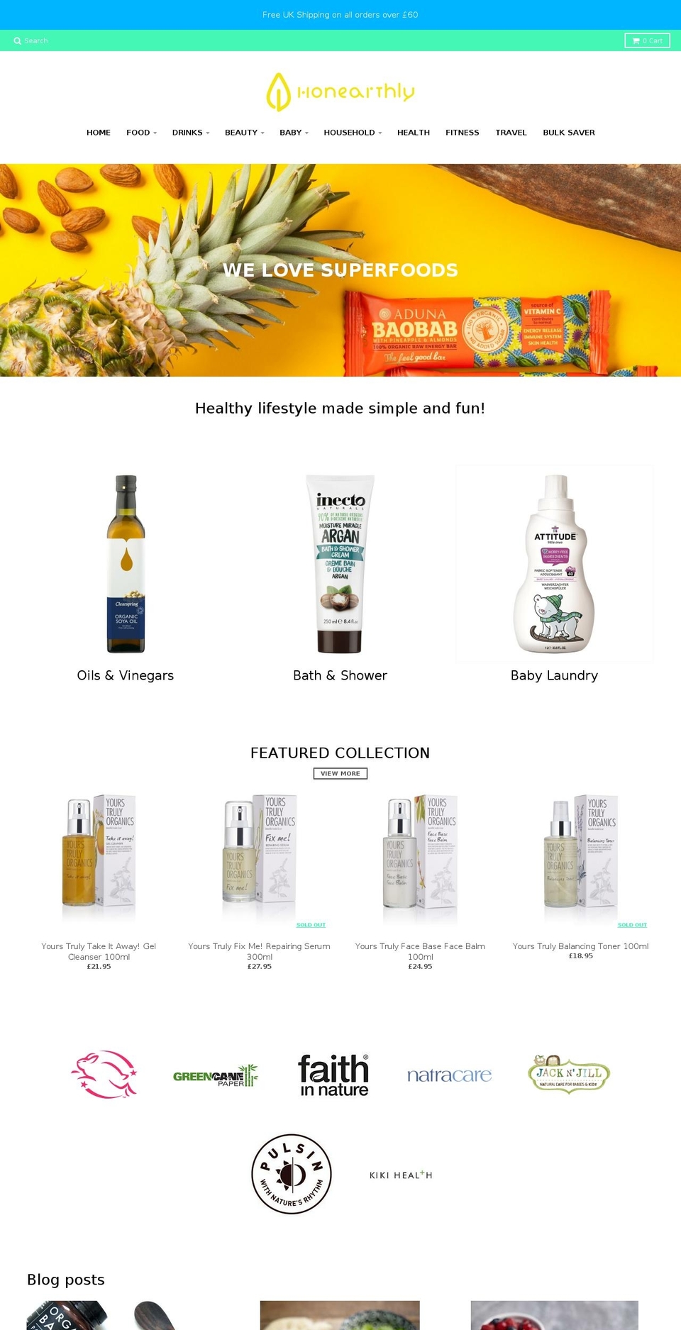 honearthly.com — Shopify storefront screenshot