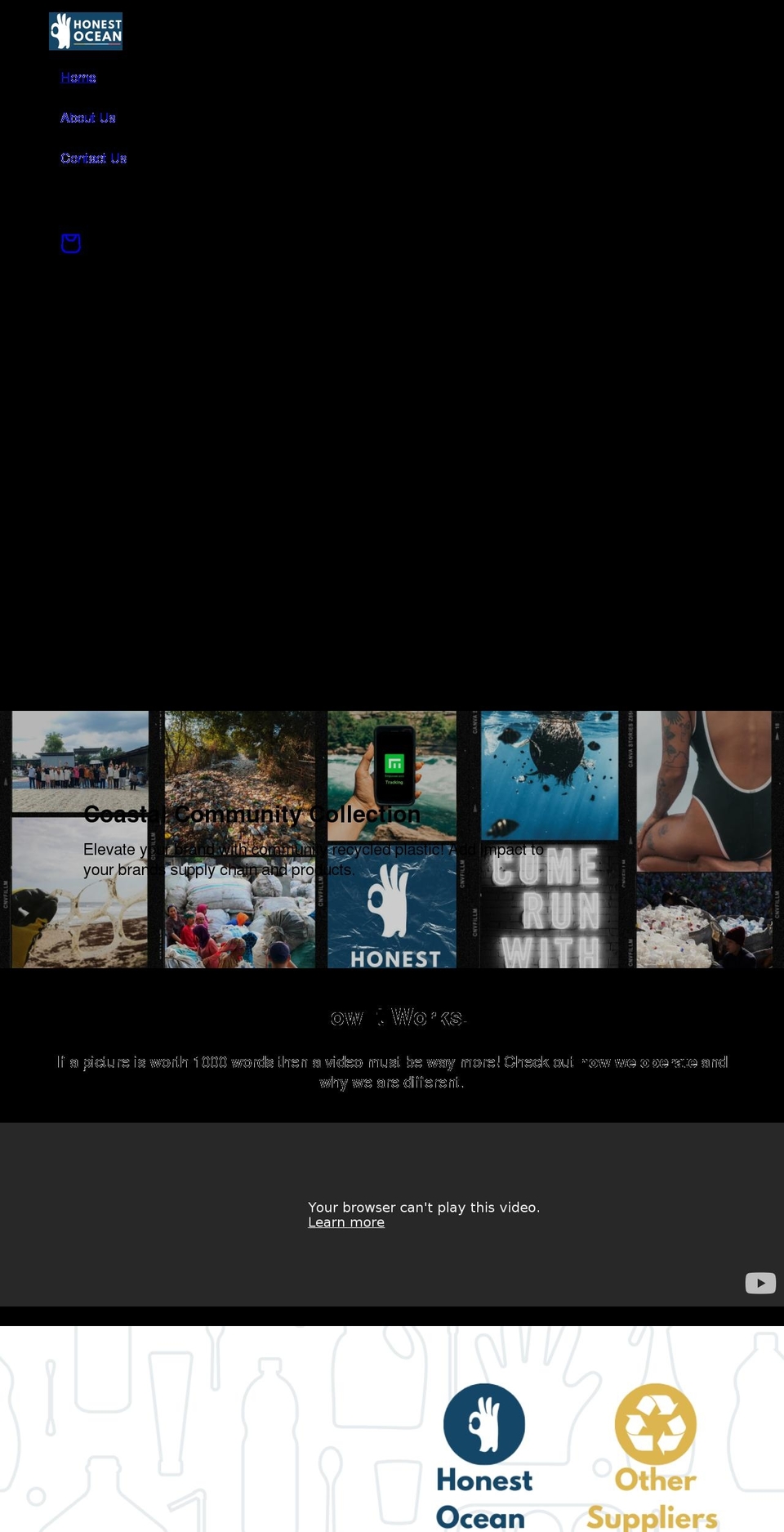 honest-ocean.com shopify website screenshot