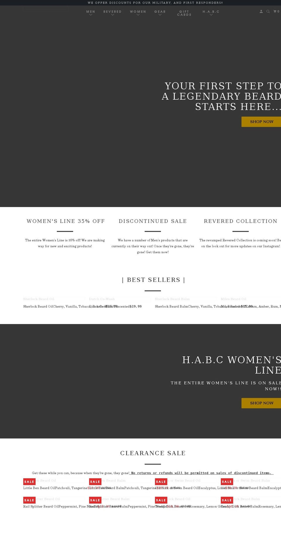 honestapebeardco.com — Shopify storefront screenshot