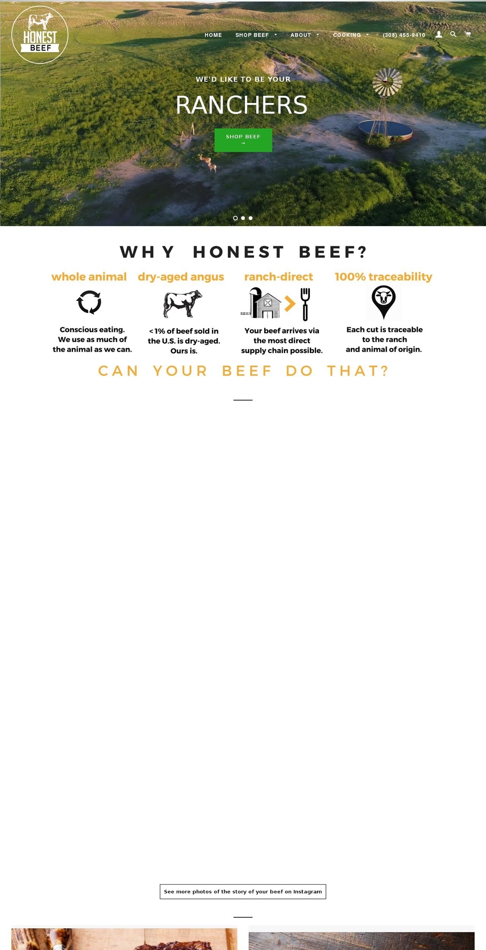 honestbeef.org shopify website screenshot