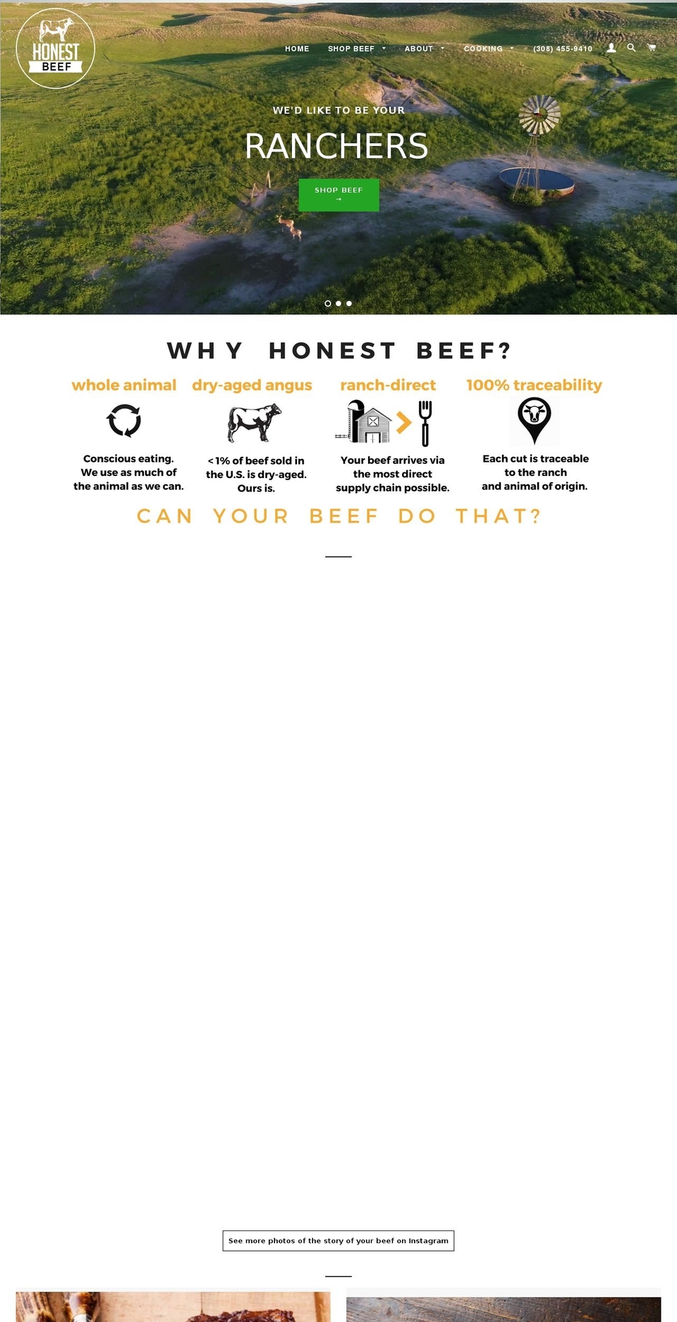 honestbeef.us shopify website screenshot