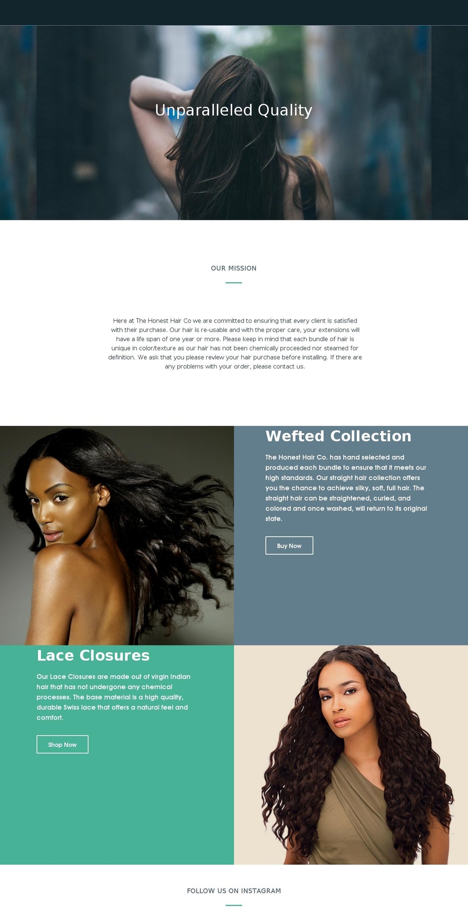 honesthairco.com shopify website screenshot