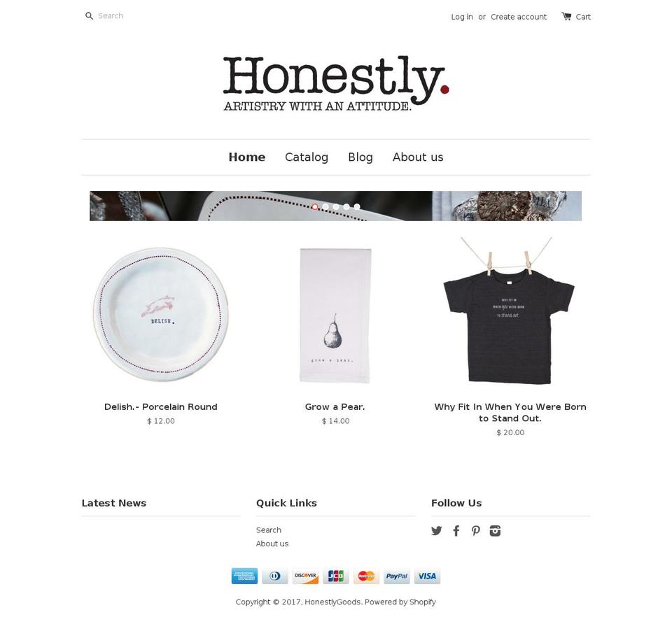 honestlygoods.com shopify website screenshot