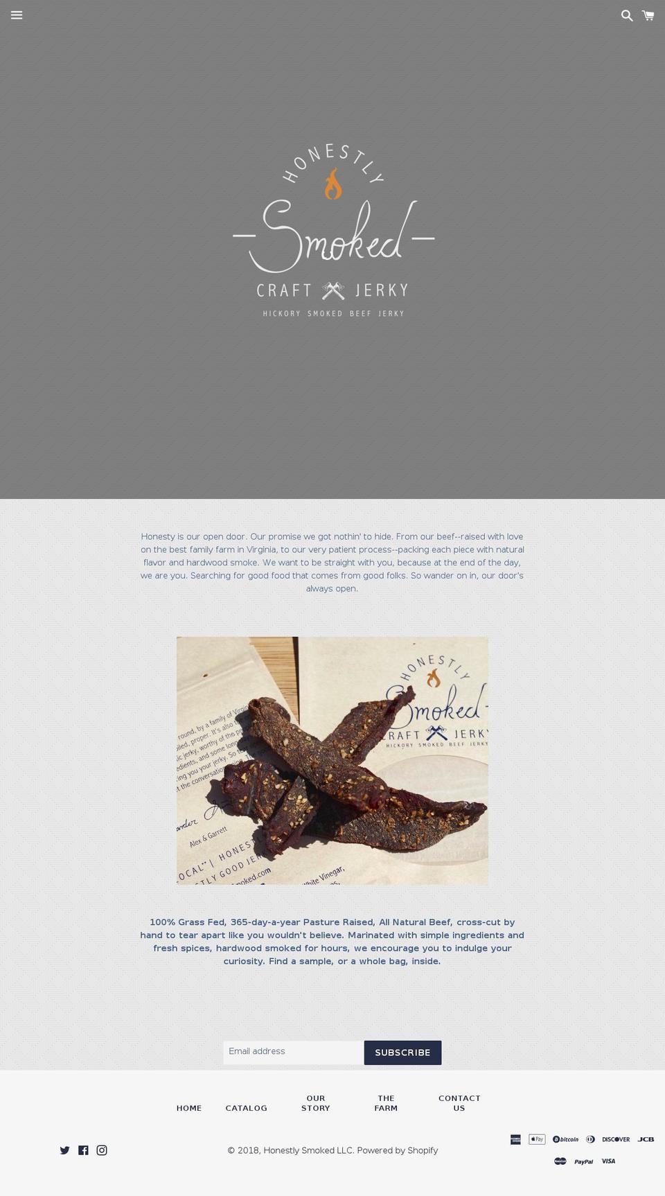 honestlysmoked.com — Shopify storefront screenshot