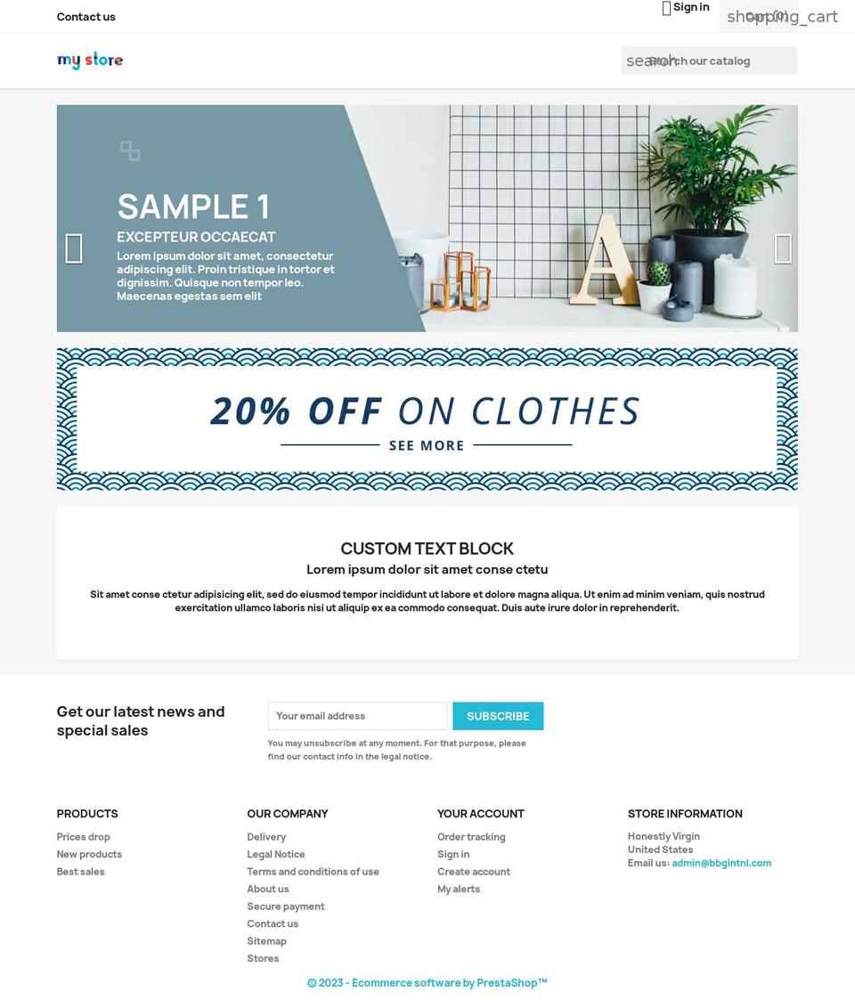honestlyvirgin.com shopify website screenshot