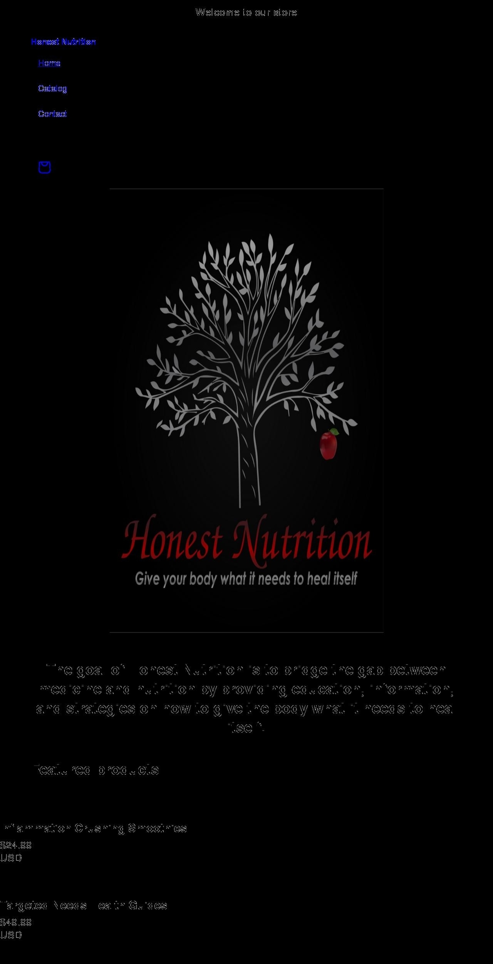 honestnutrition.info shopify website screenshot