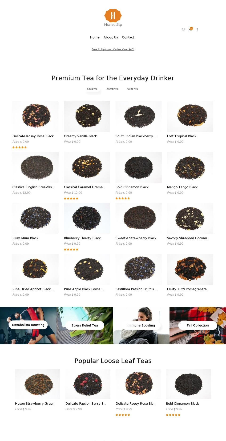 honestsip.com — Shopify storefront screenshot