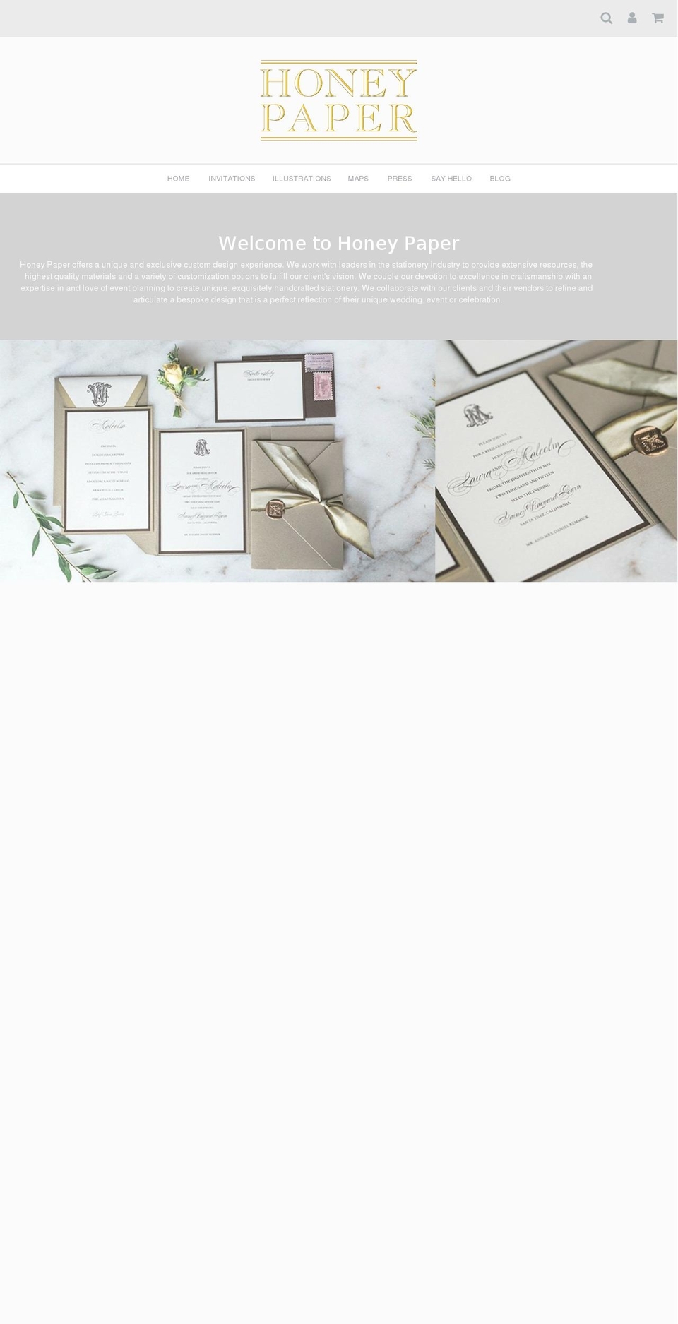 honey-paper.com shopify website screenshot