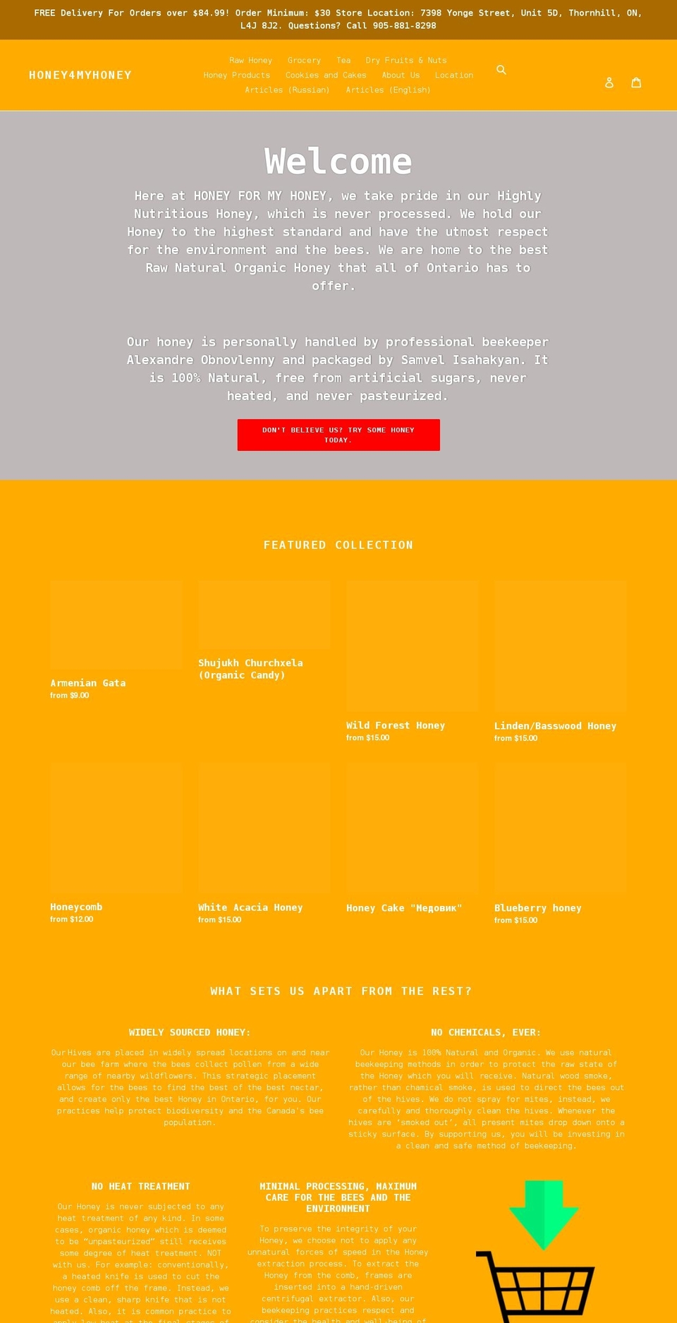 honey4myhoney.com shopify website screenshot