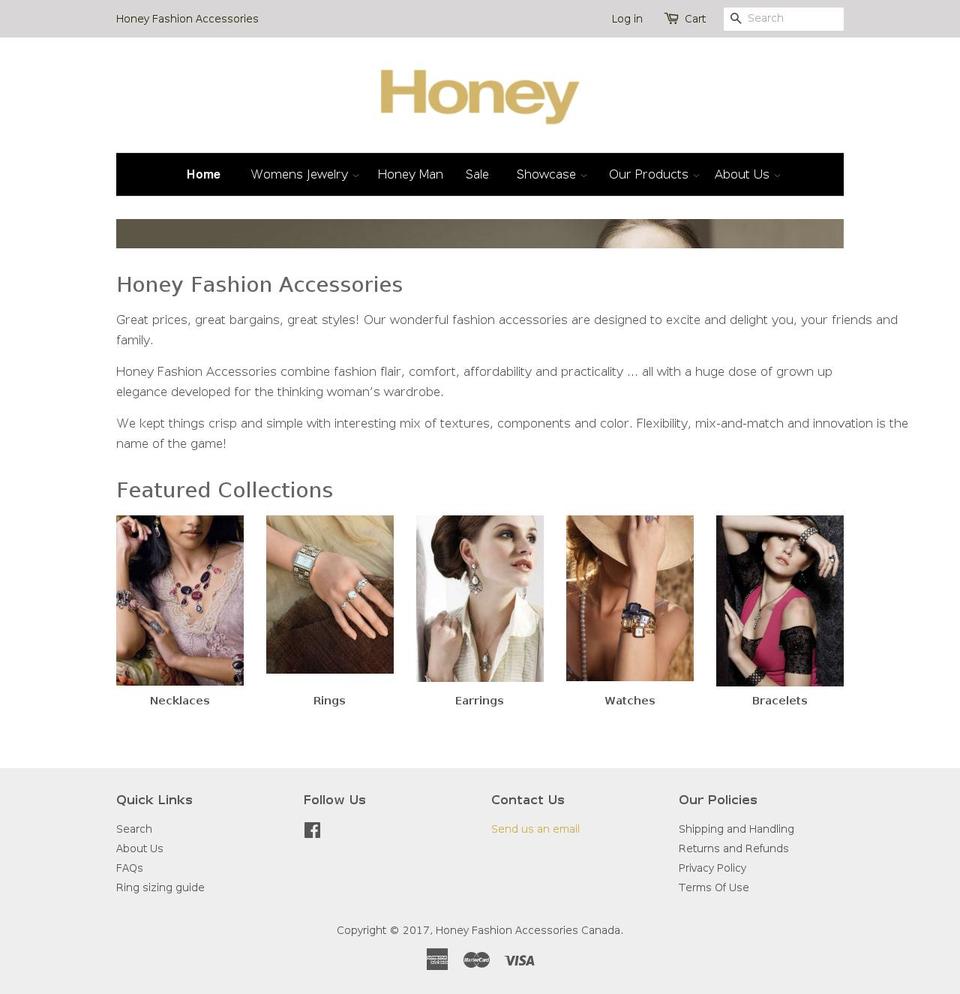 honeyacc.ca shopify website screenshot