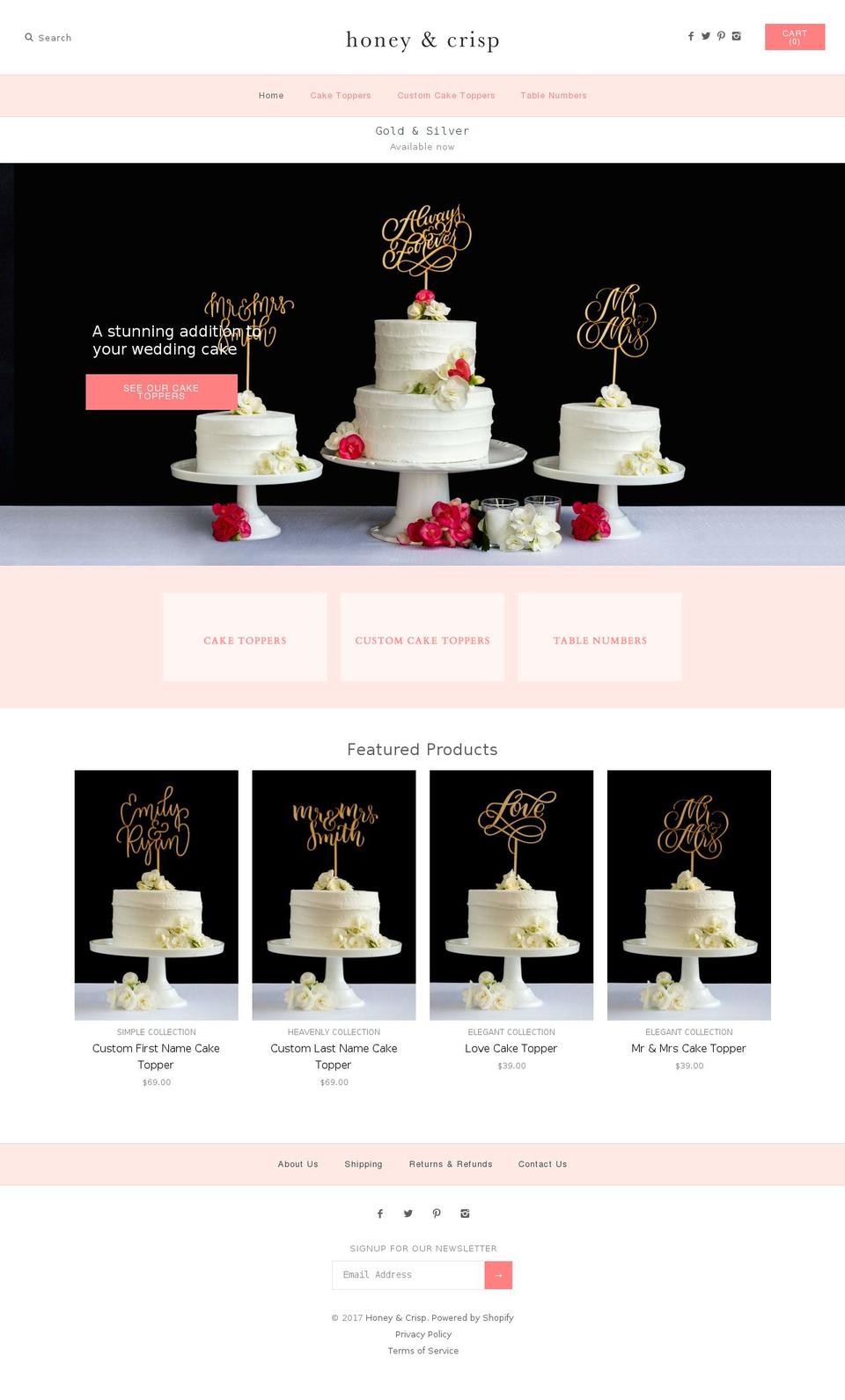 honeyandcrisp.com shopify website screenshot