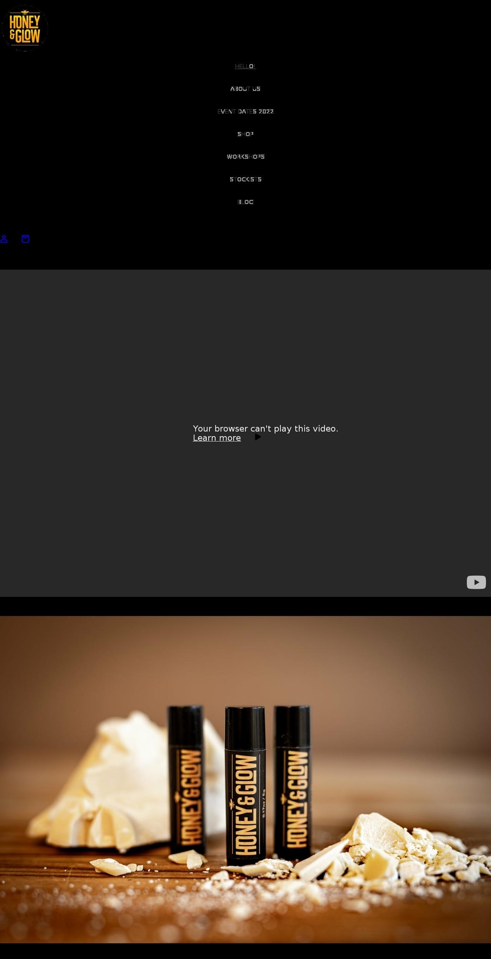 honeyandglow.com.au shopify website screenshot