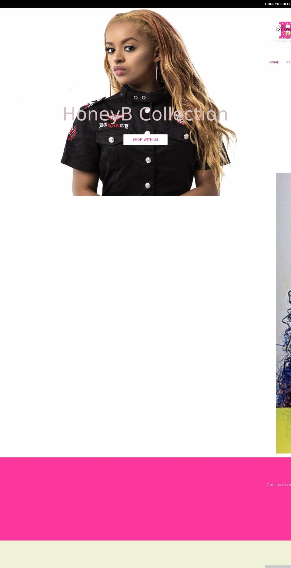 honeybcollection.com — Shopify storefront screenshot