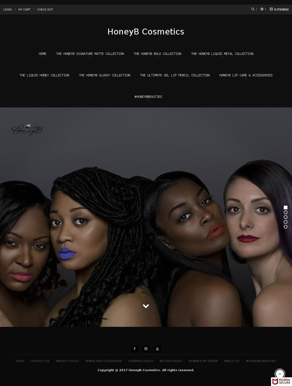 honeybcosmeticsco.com — Shopify storefront screenshot