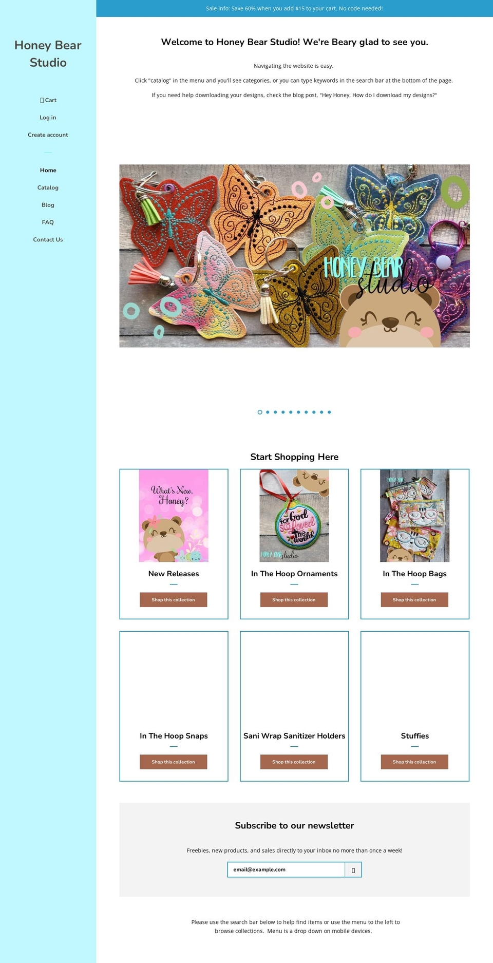 honeybearblanks.com — Shopify storefront screenshot