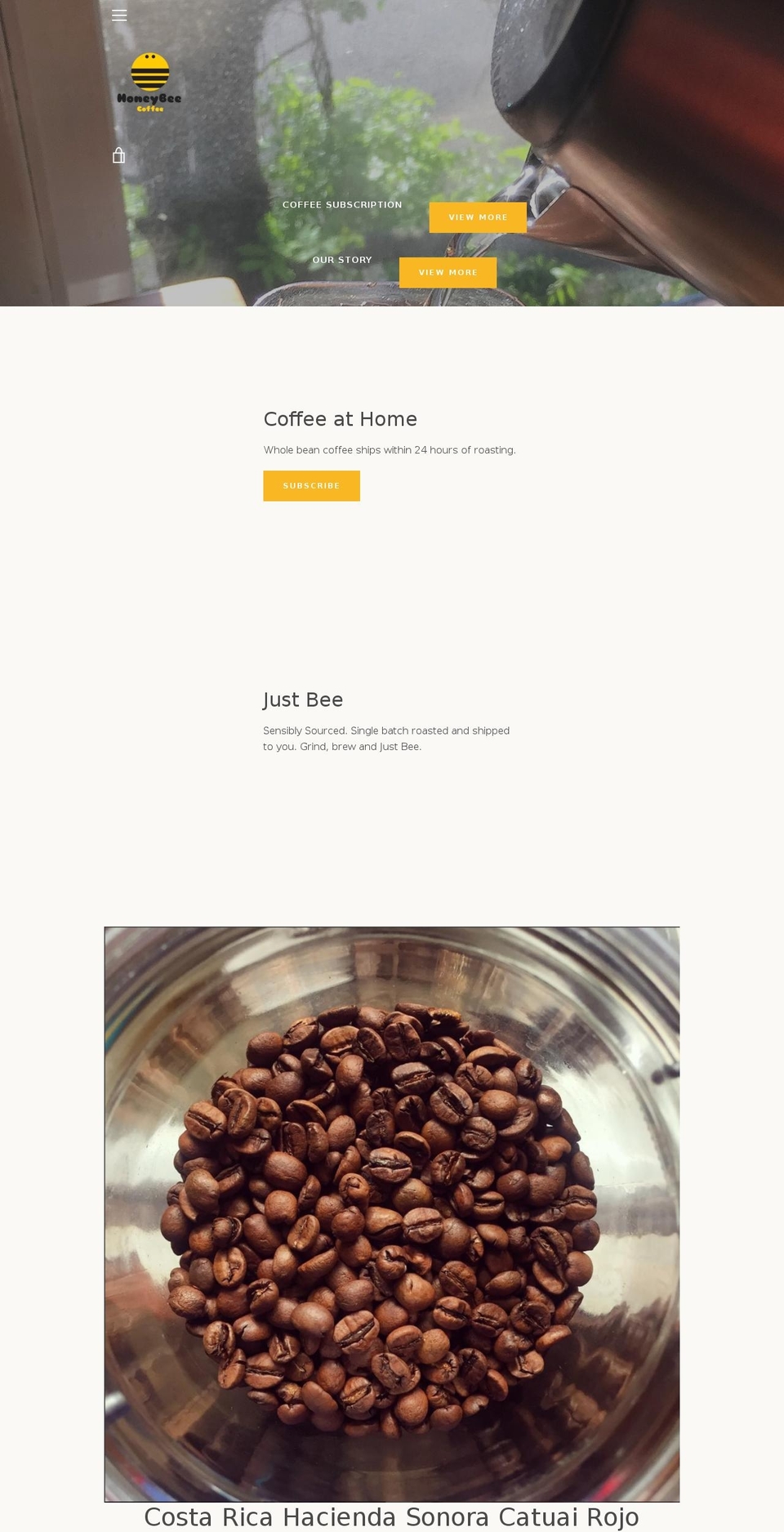 honeybee.coffee shopify website screenshot