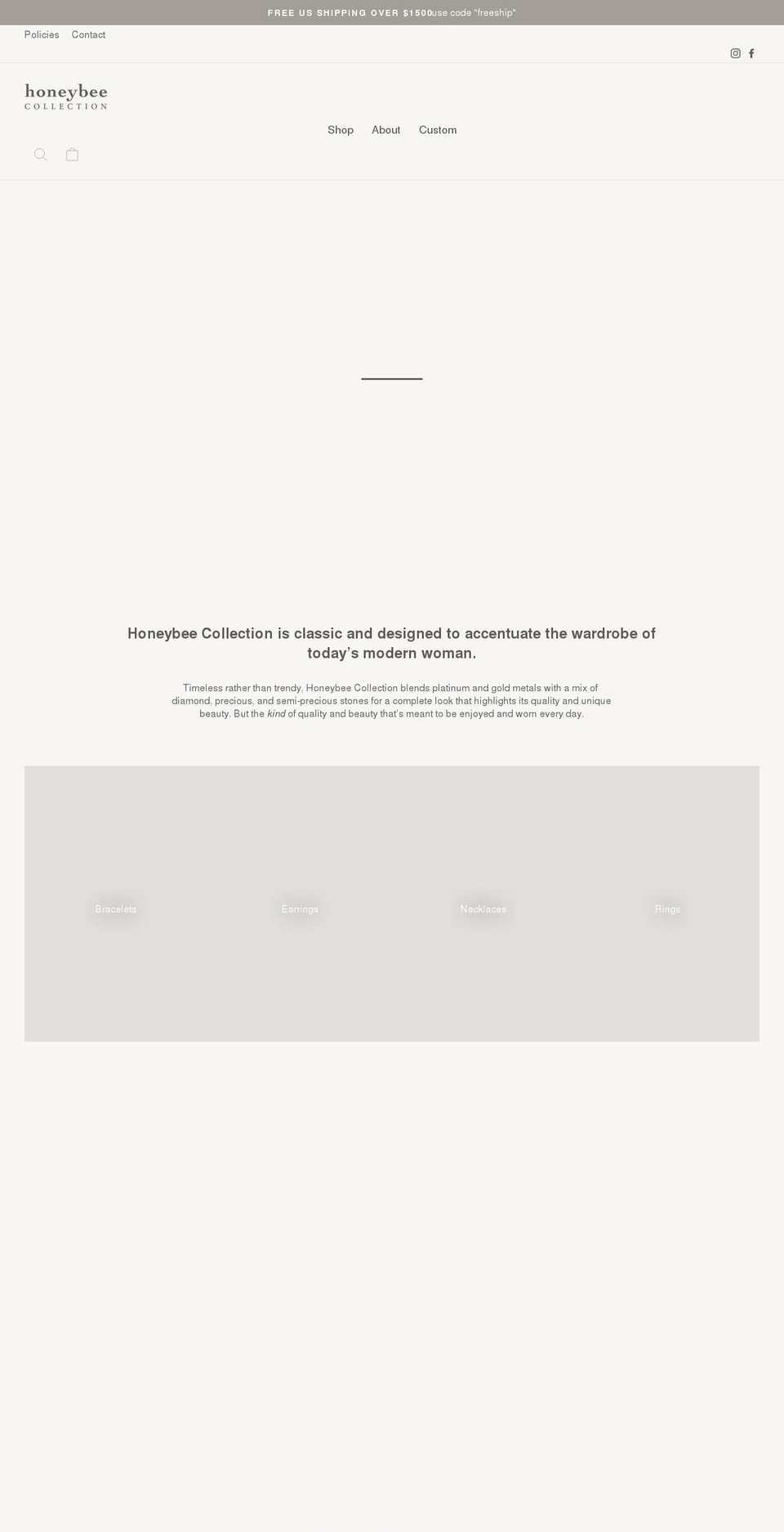 honeybeecollection.com shopify website screenshot