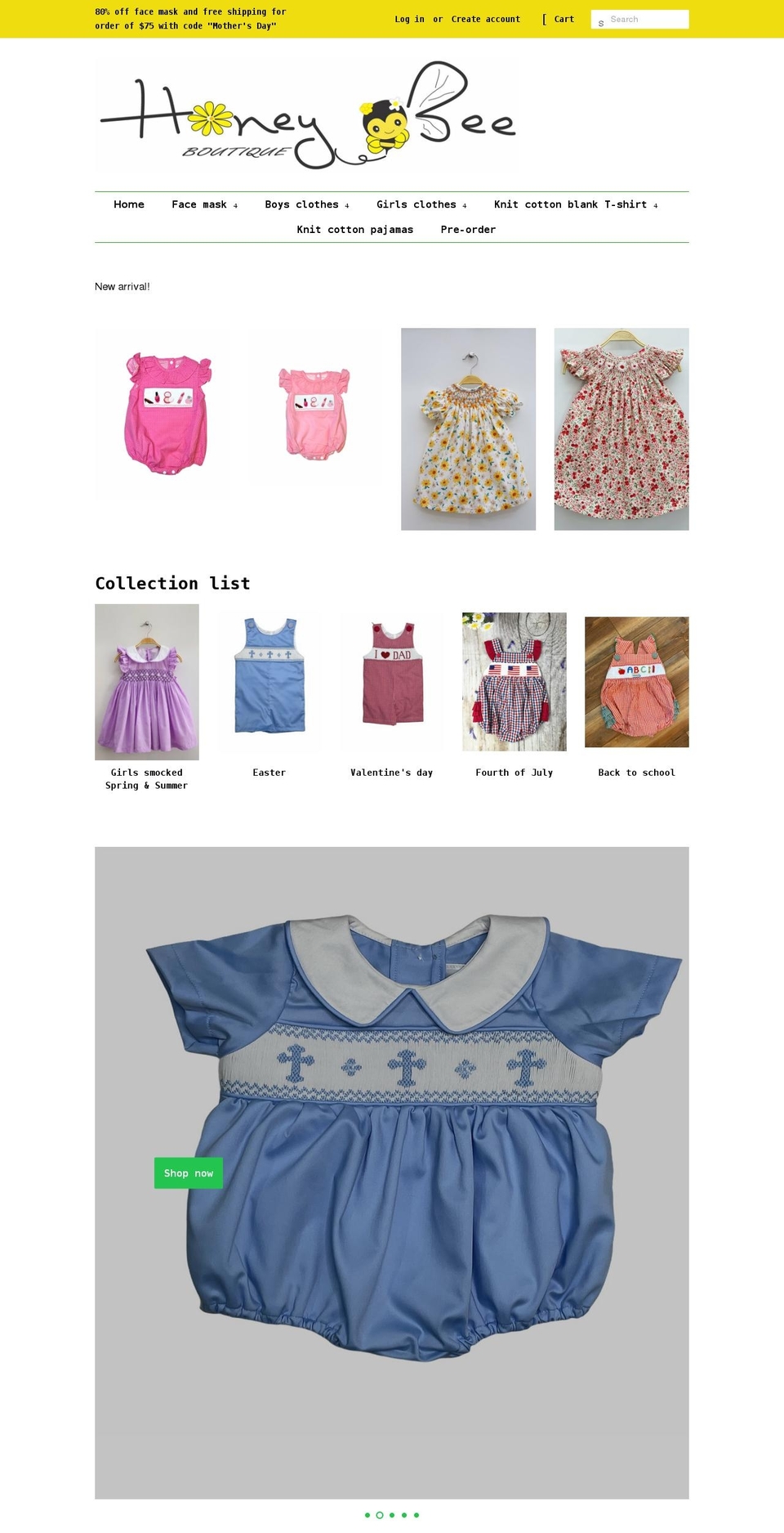 honeybeesmockedboutiquela.com shopify website screenshot
