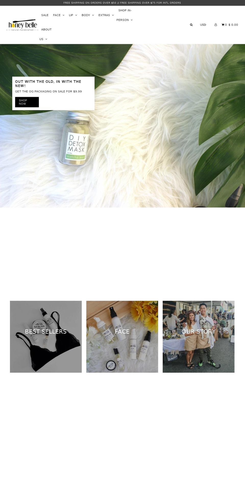 honeybelleshop.com shopify website screenshot