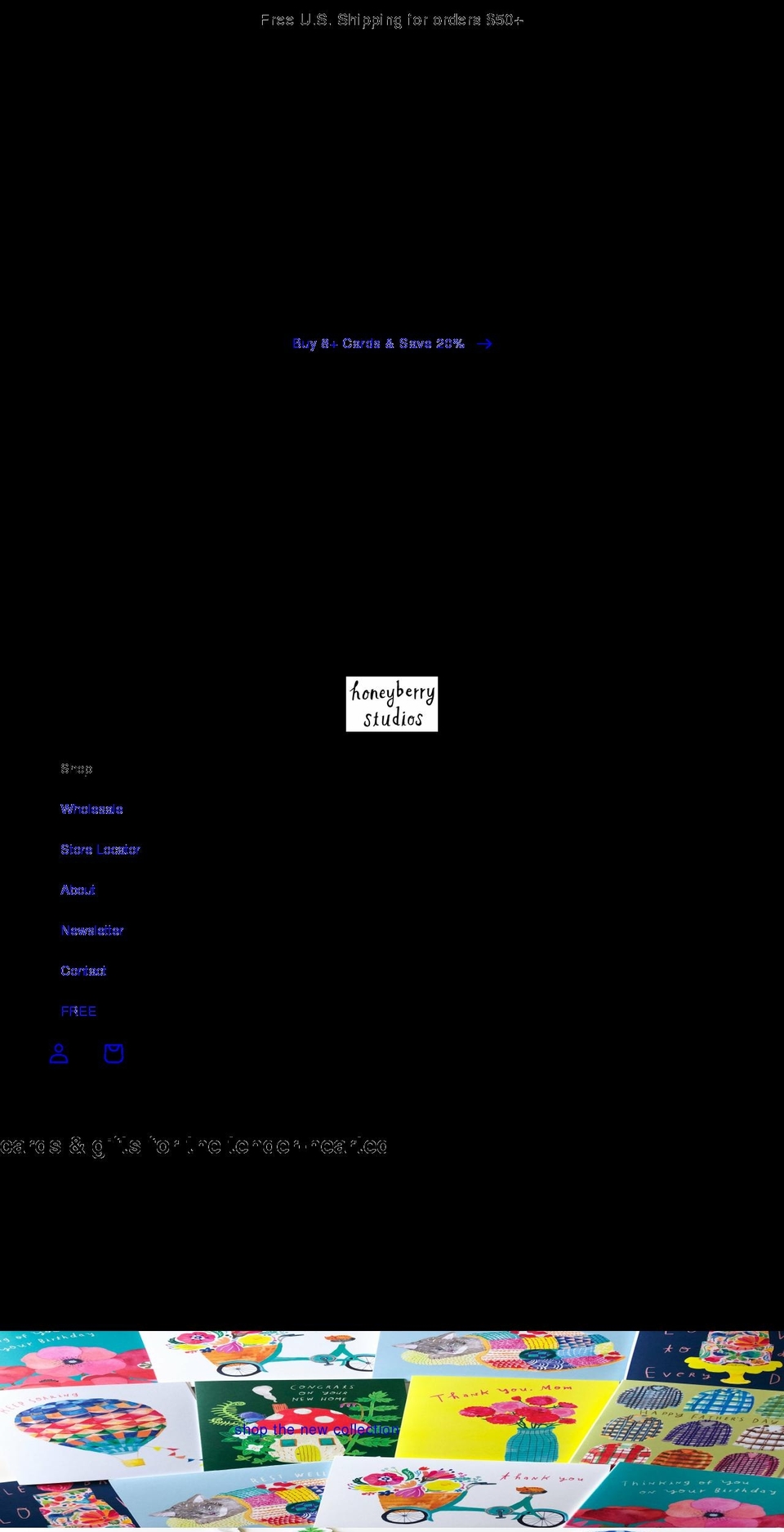 honeyberrystudios.com shopify website screenshot