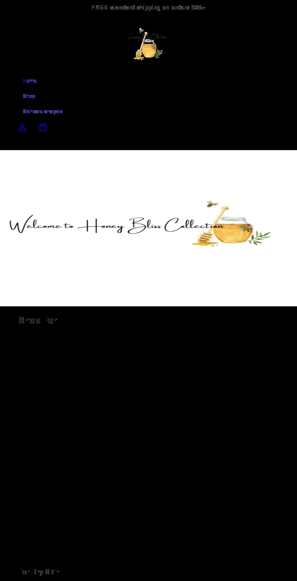 honeyblisscollection.com shopify website screenshot