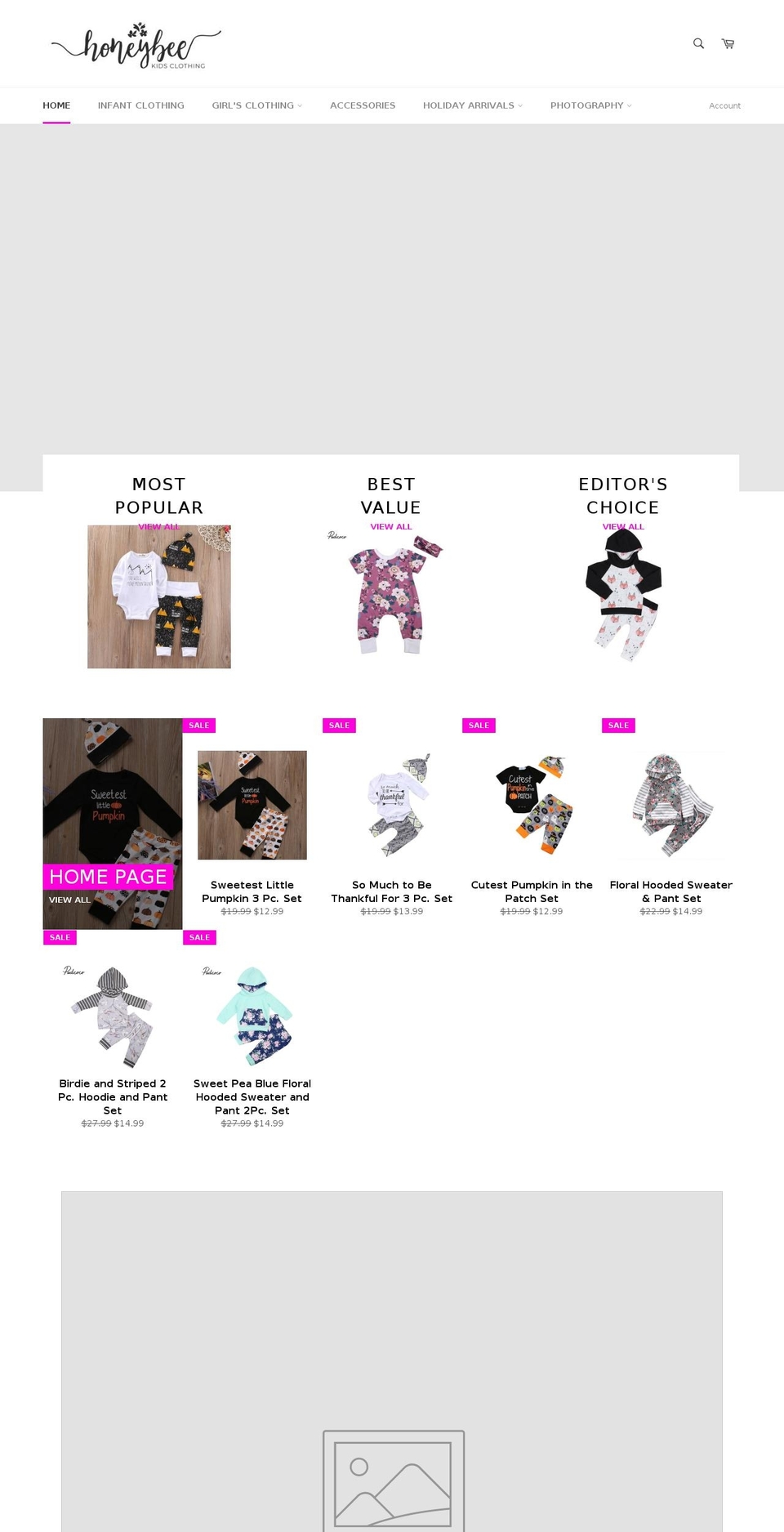 honeyblossomkids.com — Shopify storefront screenshot