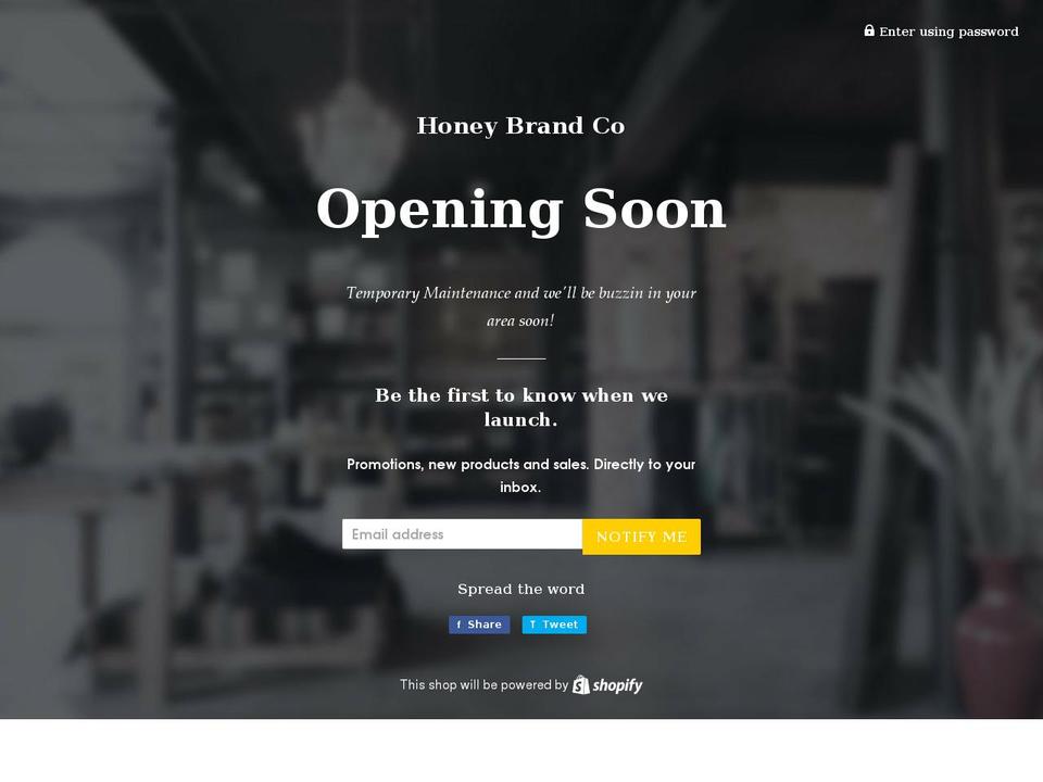 honeybrandco.myshopify.com — Shopify storefront screenshot