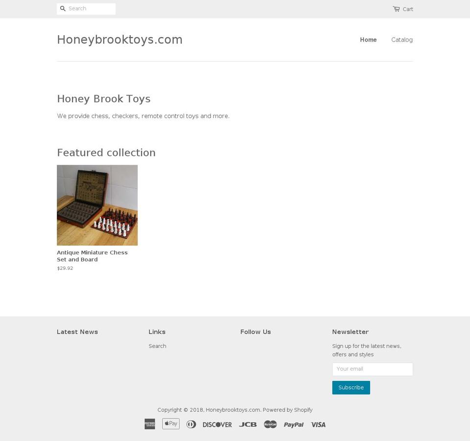 honeybrooktoys.com — Shopify storefront screenshot