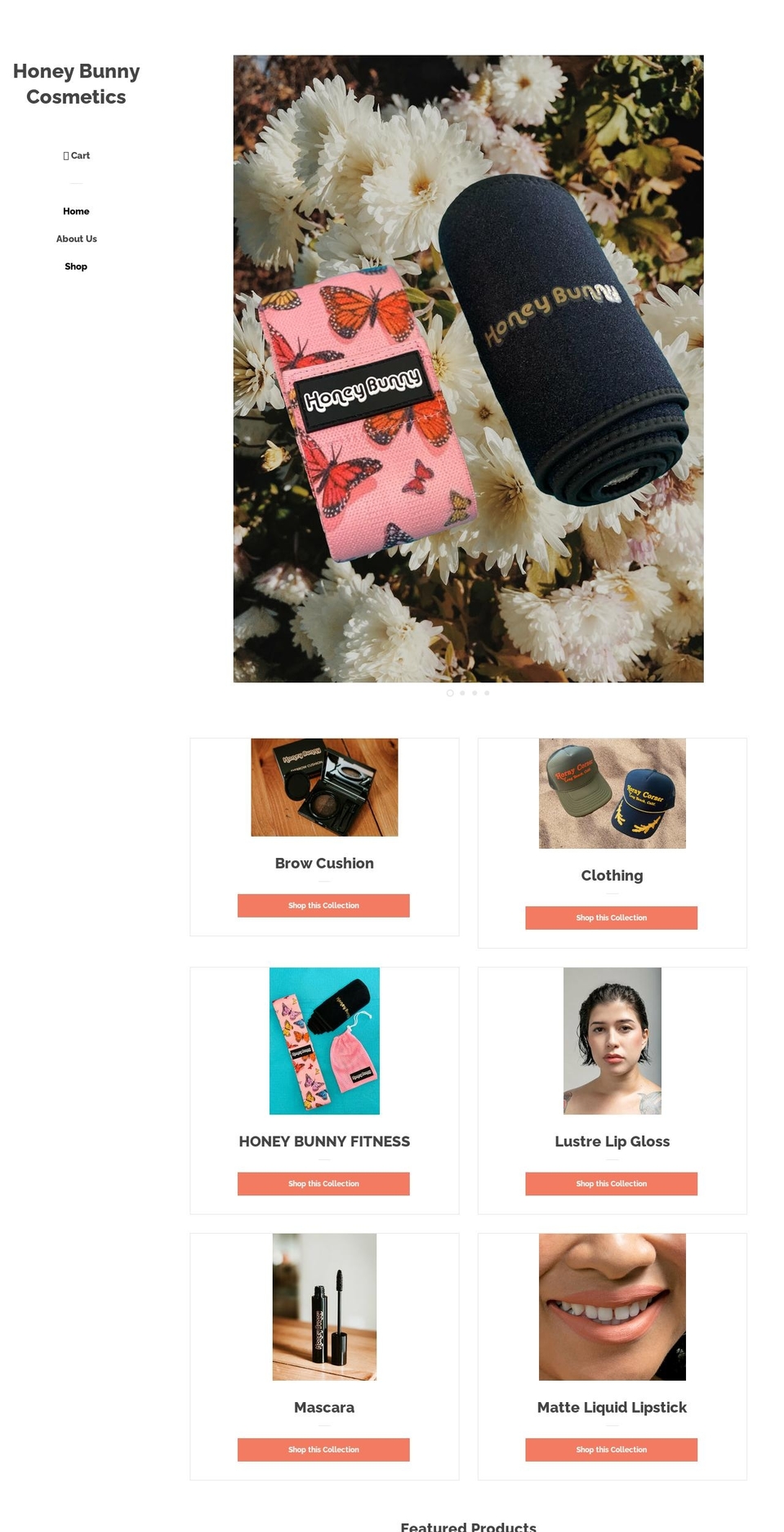 honeybunnycosmetics.com shopify website screenshot