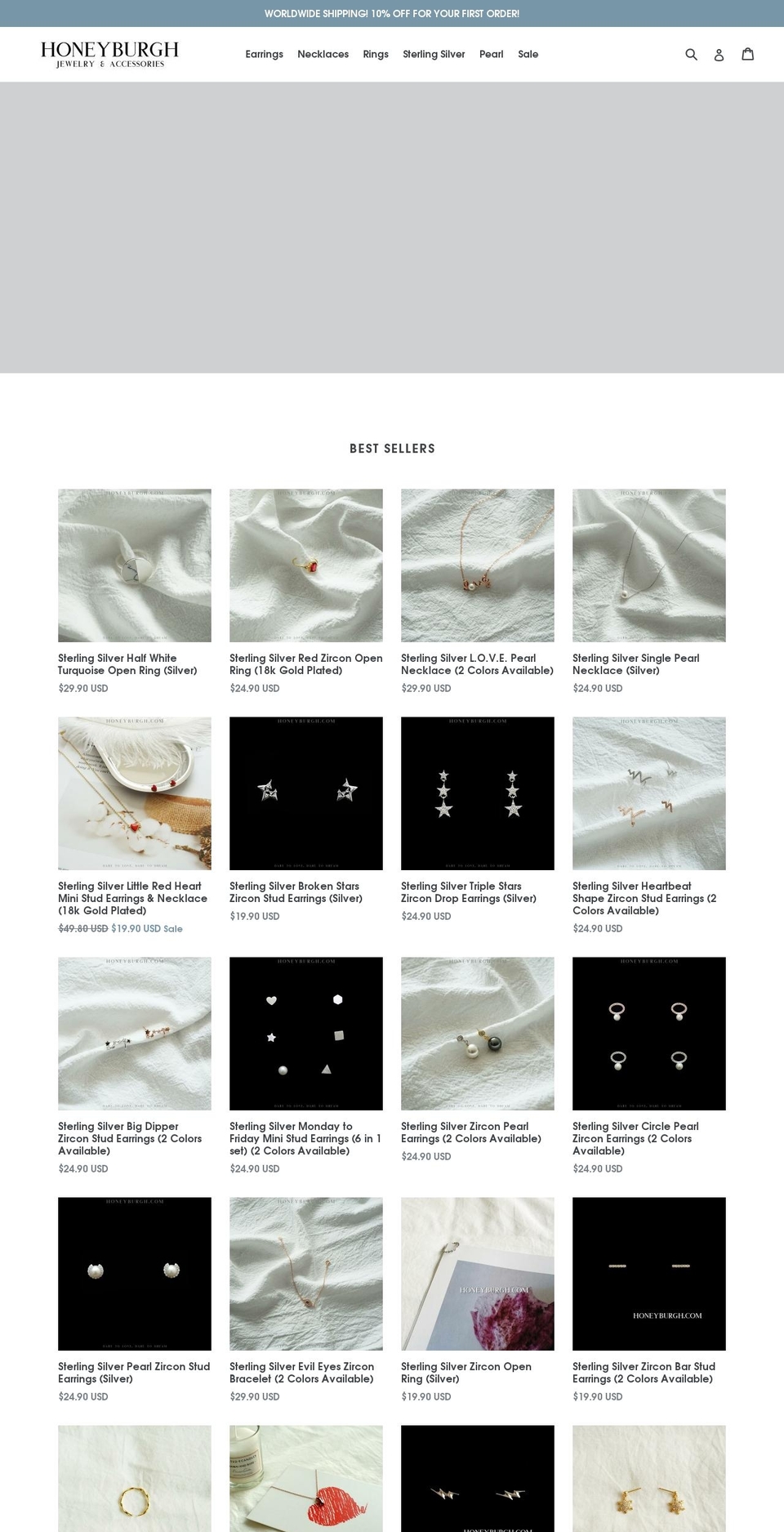 honeyburgh.com shopify website screenshot