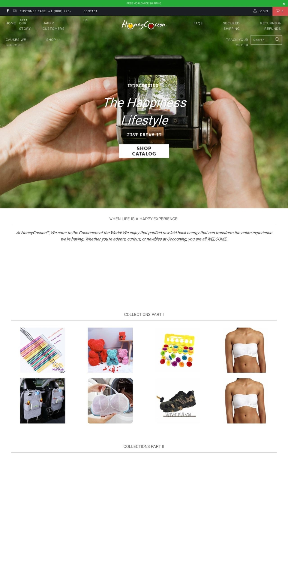 honeycocoon.co shopify website screenshot