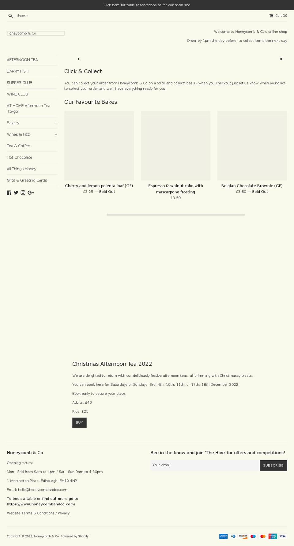 honeycombandco.myshopify.com shopify website screenshot