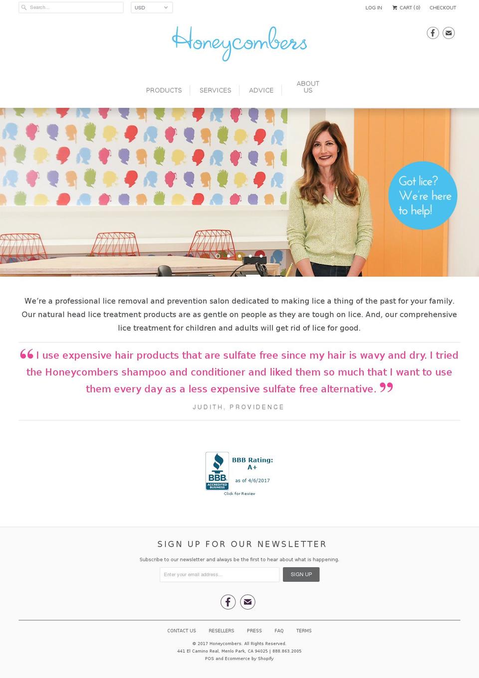 honeycombers.com shopify website screenshot