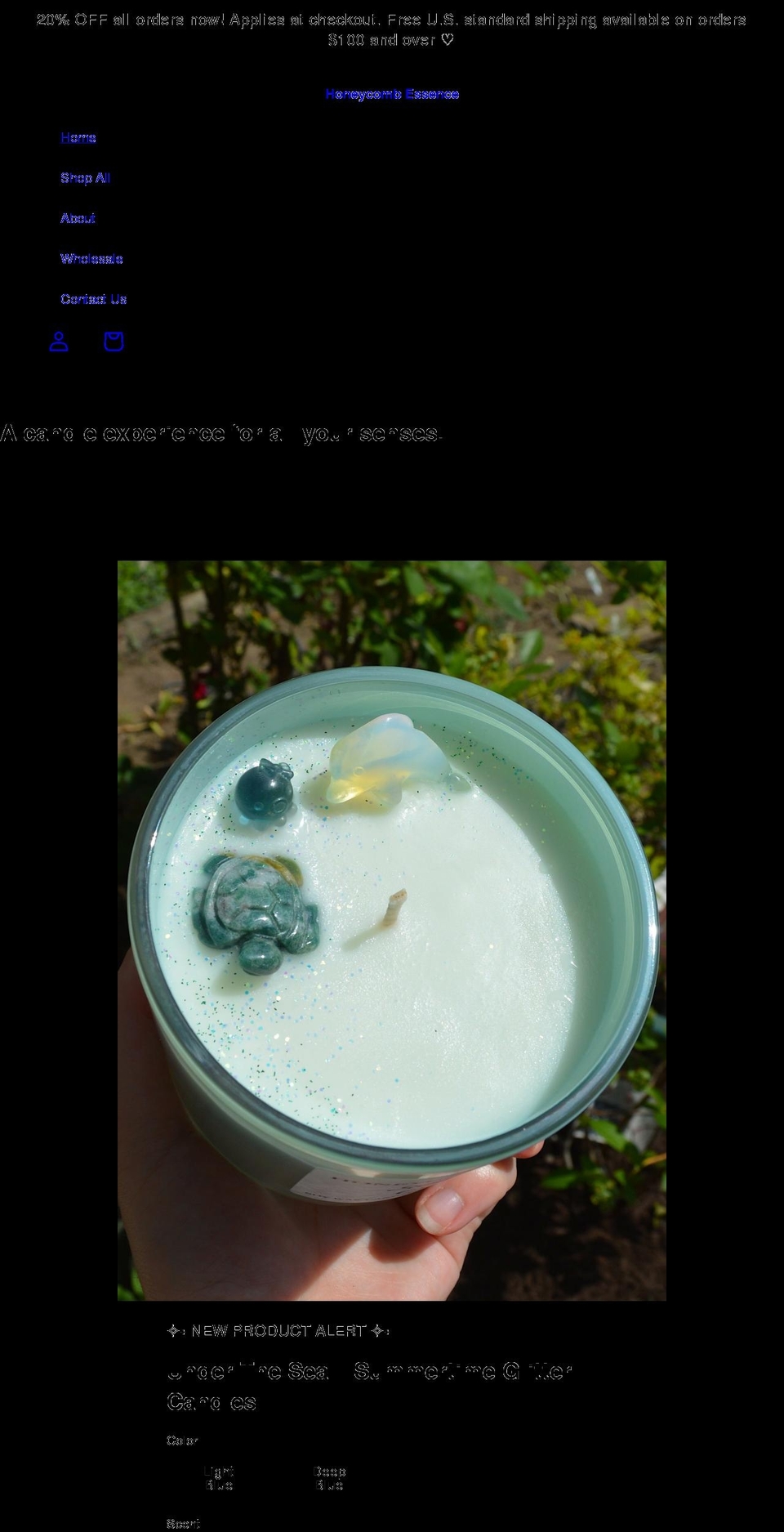 honeycombessence.com shopify website screenshot