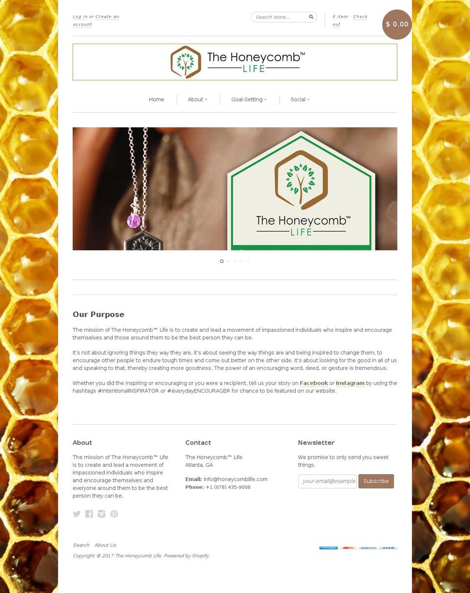 honeycomblife.info shopify website screenshot